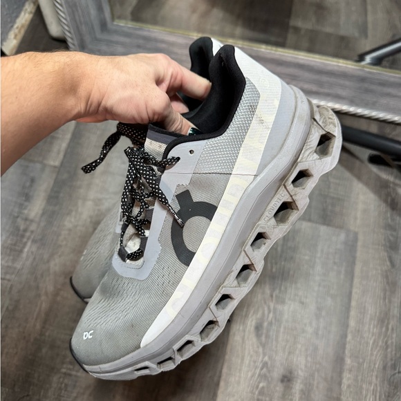 On Cloudmonster running shoe in the Alloy/Silver - Picture 3 of 5